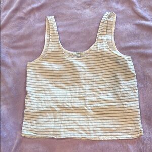 Madewell Black and White Crop Tank Top Relaxed Fit